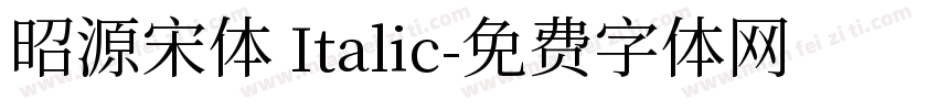 昭源宋体 Italic字体转换
